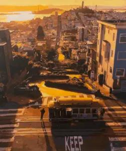 lombard street sunset