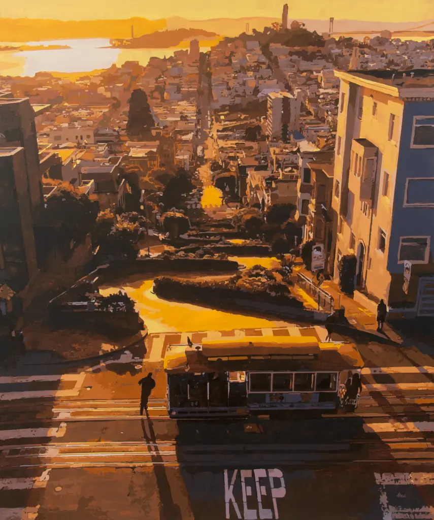 lombard street sunset